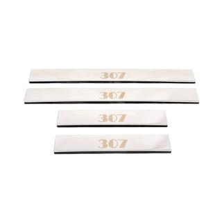 Door Sill Protectors Carmos V1 (4 pcs, Stainless Steel) Peugeot 307 2001-2008 photo 1