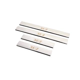 Door Sill Protectors Carmos V1 (4 pcs, Stainless Steel) Peugeot 307 2001-2008 photo 2