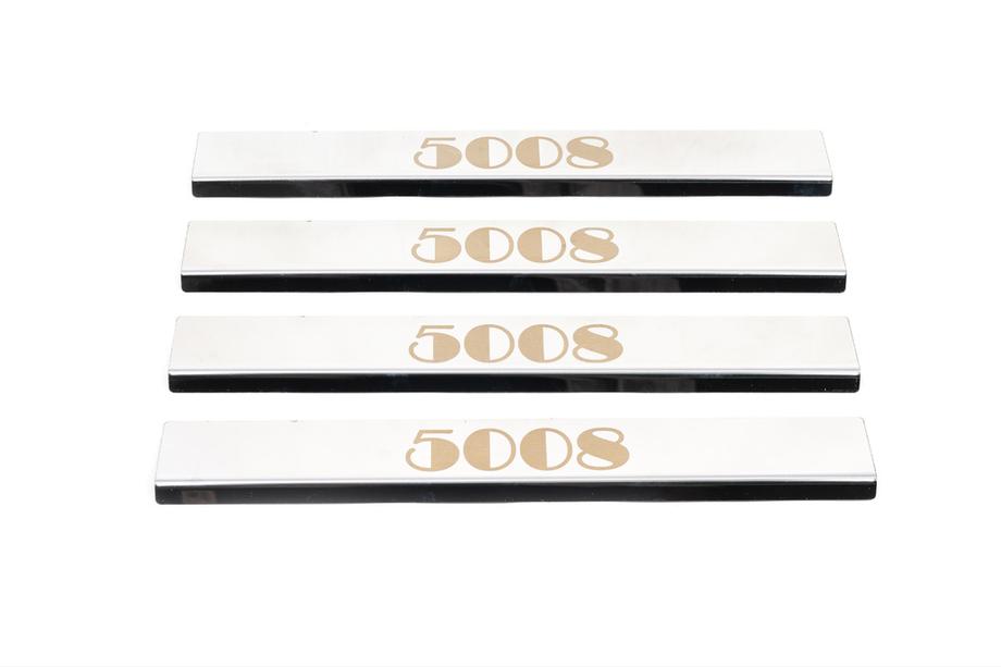 Peugeot 5008 2009-2016 Door Sill Protectors (Carmos, 4 pcs, Stainless Steel) Photo 1