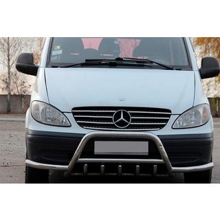 Bull Bar WT003 with Bumper Guards (Stainless Steel) Mercedes Vito W639 2004-2014 photo 1
