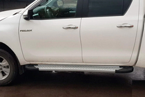 Toyota Hilux 2015- Side Steps Allmond Grey (2 pcs, Aluminum) photo 4