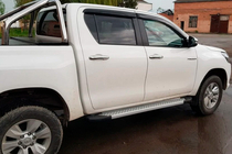 Toyota Hilux 2015- Side Steps Allmond Grey (2 pcs, Aluminum) photo 7