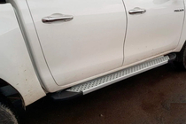 Toyota Hilux 2015- Side Steps Allmond Grey (2 pcs, Aluminum) photo 8
