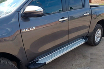 Toyota Hilux 2015- Side Steps Allmond Grey (2 pcs, Aluminum) photo 9
