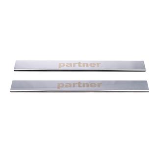 Door Sill Protectors V1 (Carmos, 2 pcs, Stainless Steel) Peugeot Partner 1996-2008 photo 2