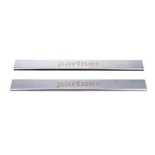 Door Sill Protectors V1 (Carmos, 2 pcs, Stainless Steel) Peugeot Partner 1996-2008 photo 2