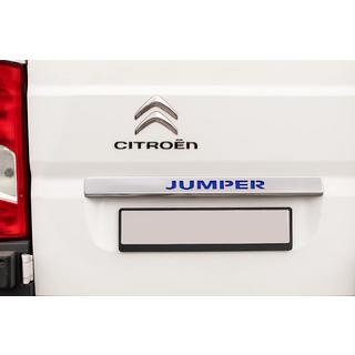 Chrome trim above license plate with LED blue (stainless steel) photo 1