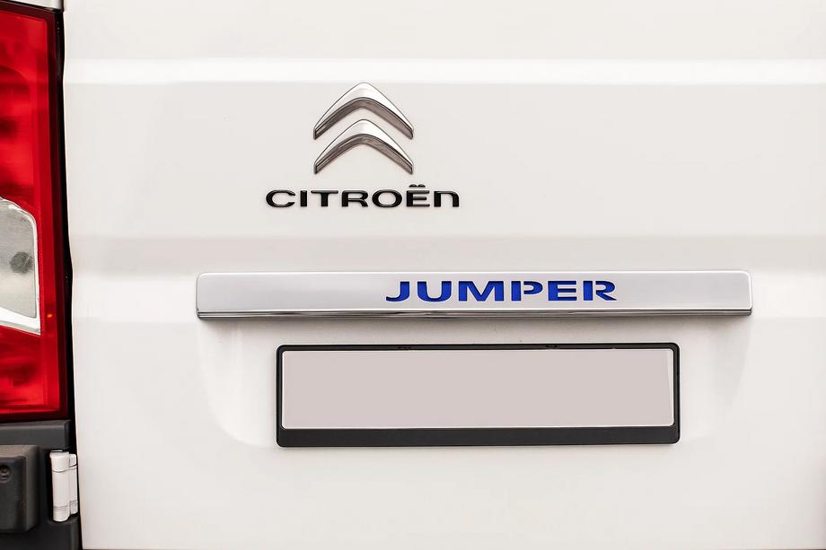 Citroen Jumper 2007-2025 Chrome trim above license plate with LED blue (stainless steel) Image