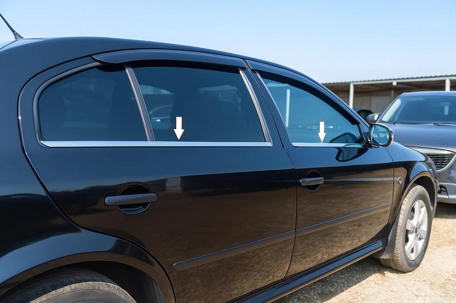 Skoda Octavia II A5 2006-2010 Window Trim Stainless Steel (4 pcs) Image