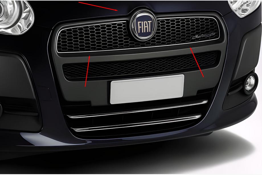 Fiat Doblo II 2010-2022 Grille Trim Cover (2010-2015, Upper, Stainless Steel) Image
