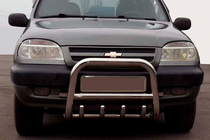Chevrolet Niva 1998-2020 Bull Bar QT006 (Stainless Steel) photo 1
