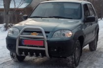 Chevrolet Niva 1998-2020 Bull Bar QT007 (Stainless Steel) photo 3