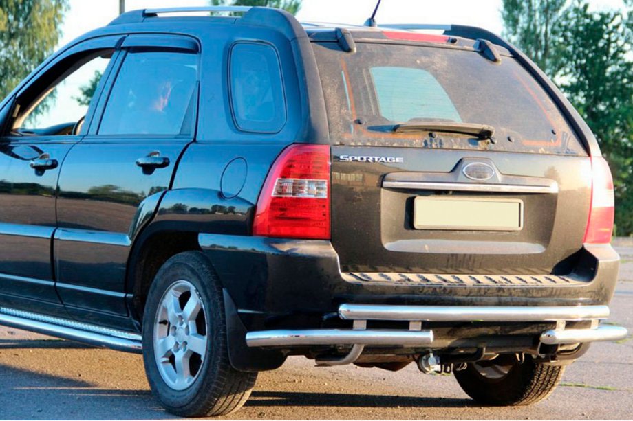 Kia Sportage 2004-2010 Rear Bar AK007 (Stainless Steel) Image