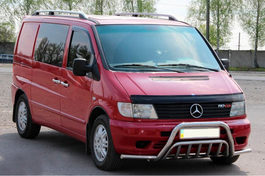 Mercedes Vito W638 1996-2003 Bull Bar with Bumper Wings WT002 Plus (Stainless Steel) Image