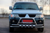 Mitsubishi Pajero Sport 1996-2007 Front Bull Bar ST015↗WT (Stainless Steel) photo 2