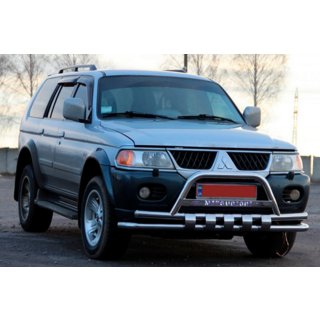 Front Bull Bar ST015↗WT (Stainless Steel) Mitsubishi Pajero Sport 1996-2007 photo 3