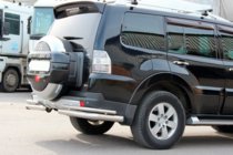 Mitsubishi Pajero Wagon IV 2006-2021 Rear Bar AK003 Double (Stainless Steel) photo 3