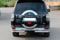 Mitsubishi Pajero Wagon IV 2006-2021 Rear Bar AK003 Double (Stainless Steel) photo 2