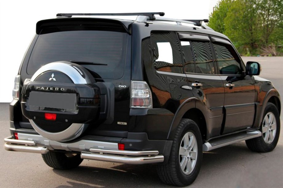 Mitsubishi Pajero Wagon IV 2006-2021 Rear Bar AK003 Double (Stainless Steel) Image