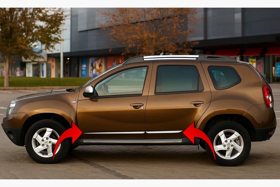 Renault Duster 2008–2017 Door Moldings Stainless Steel (4 pcs) Image