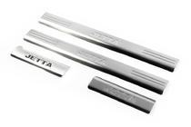 Volkswagen Jetta 2006-2011 Stainless Steel Inner Door Sill Covers 4 pcs, with inscription, OmsaLine - Italian stainless steel photo 1