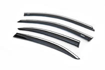 Volkswagen Jetta 2011-2018 Window deflectors with chrome strip (4 pcs, Niken) photo 4