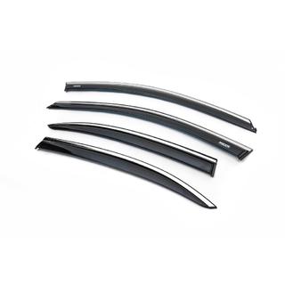 Window deflectors with chrome strip (4 pcs, Niken) photo 4