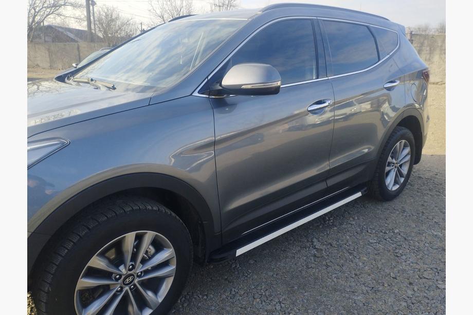 Hyundai Santa Fe 3 2012-2018 Side Steps Maya V1 (2 pcs, Aluminum) Image