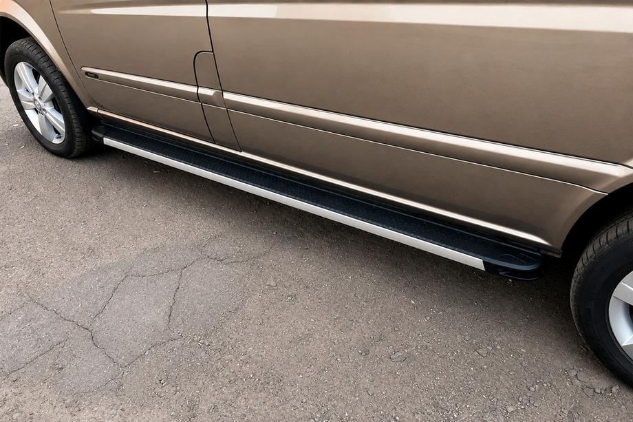 Mercedes Vito W639 2004-2014 Side Steps Maya V1 (2 pcs, Aluminum) Long (ExtraLong) Image
