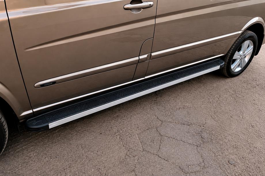 Mercedes Vito/V-class W447 2014- Side Steps Maya V1 (2 pcs, Aluminum) Short and Medium Photo 2