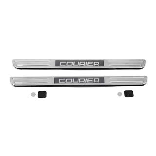 Illuminated door sill plates (2 pcs, stainless steel) Ford Courier 2014-2023 photo 4