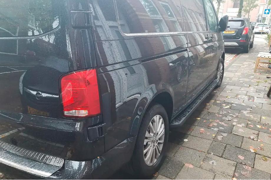 Volkswagen T6 2015-2024 Side Steps Allmond Black (2 pcs, Aluminum) Long Wheelbase Photo 2