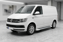 Volkswagen T6 2015-2024 Side Steps Allmond White (2 pcs, Aluminum) Long Wheelbase photo 1