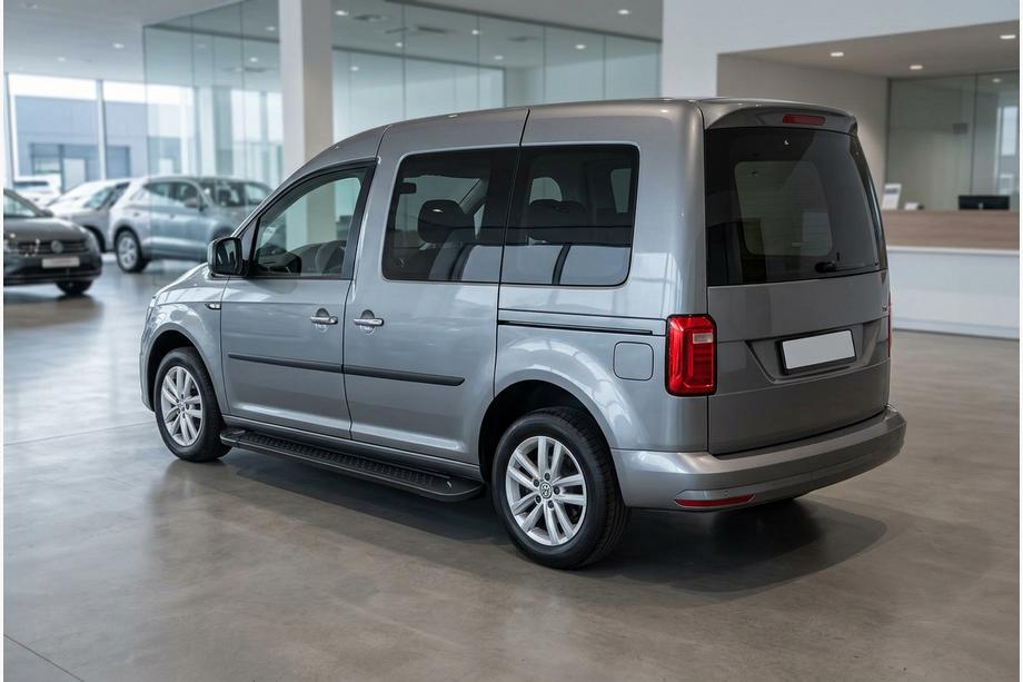 Volkswagen Caddy 2015-2020 Side Steps Allmond Black (2 pcs, Aluminum) Maxi Wheelbase Image