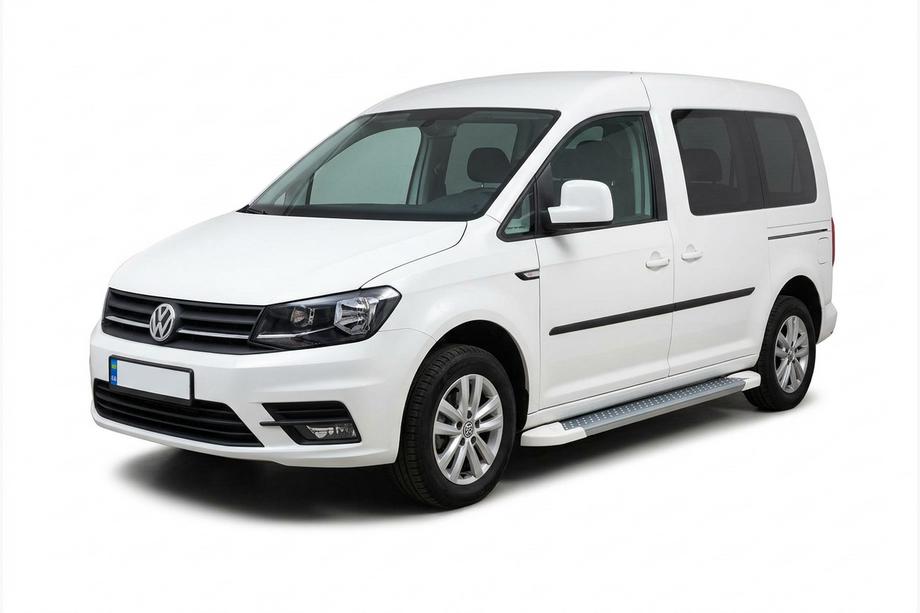 Volkswagen Caddy 2015-2020 Side Steps Allmond White (2 pcs, Aluminum) Image