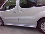 Citroen Berlingo 1996-2008 Side Pipes (2 pcs, Stainless Steel) Ø70, with plastic pads photo 2