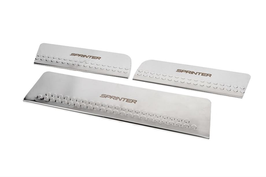 Mercedes Sprinter W906 2006–2018 Carmos V1 Interior Door Sill Protectors (3 pcs, stainless steel) Photo 2