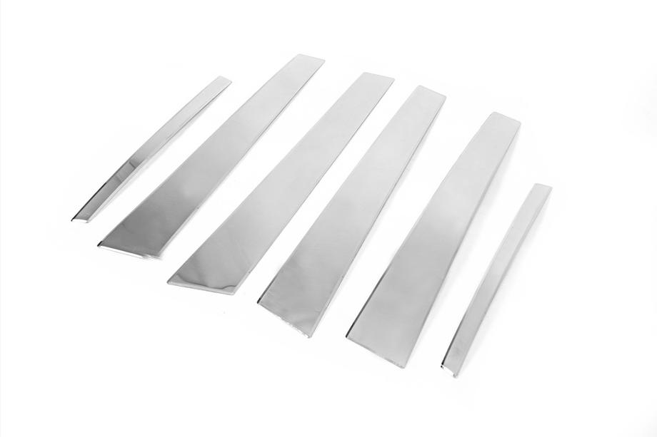 Mercedes E-class W211 2002-2009 Stainless Steel Door Pillar Trim (6 pcs) Photo 4