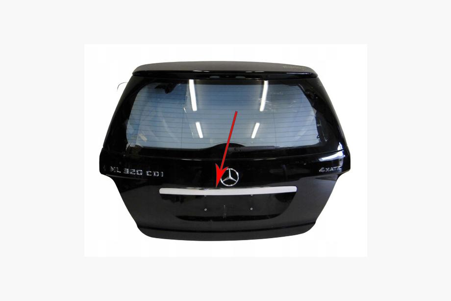 Mercedes ML W164 2005-2011 Chrome trim above license plate (stainless steel) Image