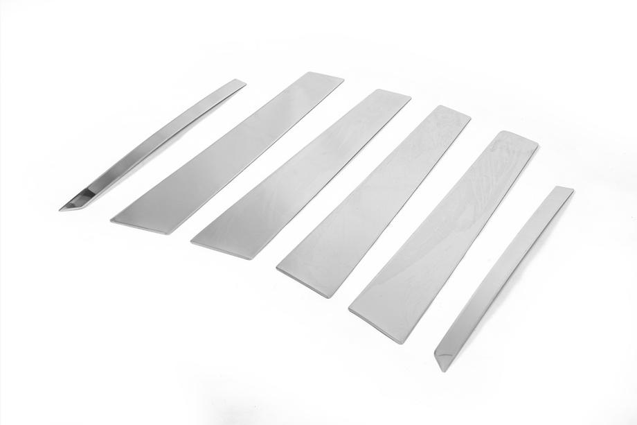 Mercedes ML W164 2005-2011 Stainless Steel Door Pillar Trim (6 pcs) Photo 3
