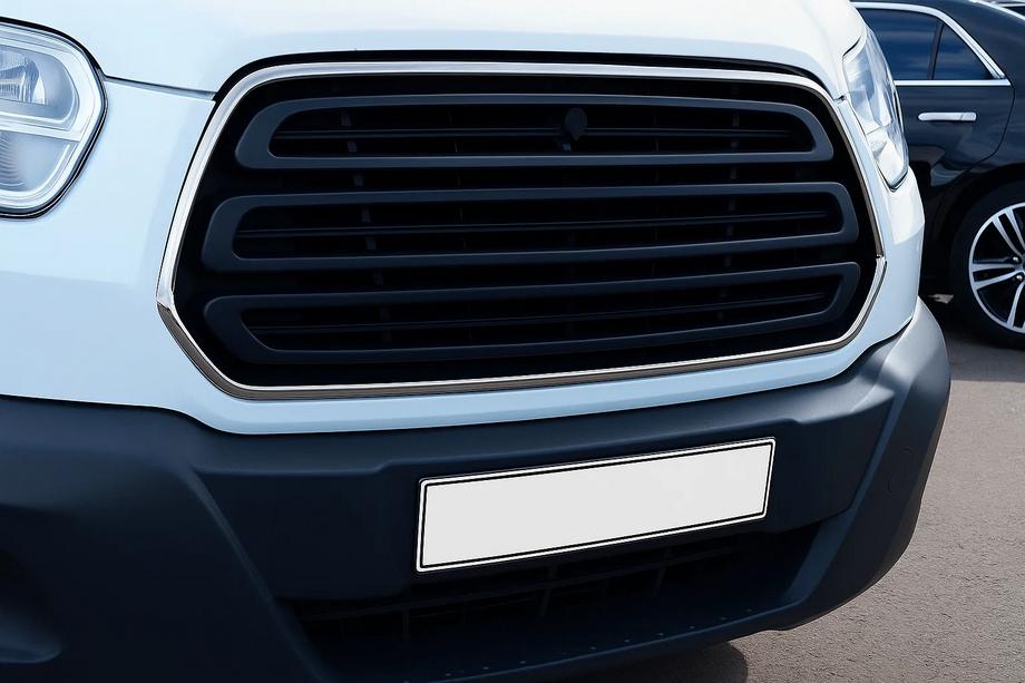 Ford Transit 2014- Chrome Grille Surround Trim (2014-2018, 2 pcs, Stainless Steel) OmsaLine - Italian Stainless Steel Image