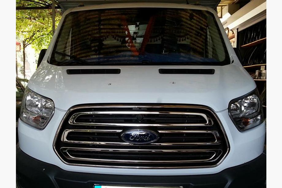 Ford Transit 2014- Chrome Grille Surround Trim (2014-2018, 2 pcs, Stainless Steel) Photo 5