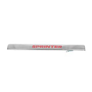 Stainless steel trim above license plate with light photo 2