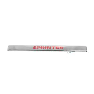 Stainless steel trim above license plate with light photo 2