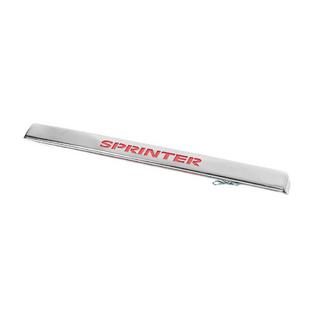 Stainless steel trim above license plate with light photo 1