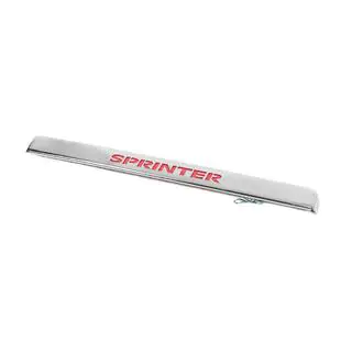 Stainless steel trim above license plate with light photo 1