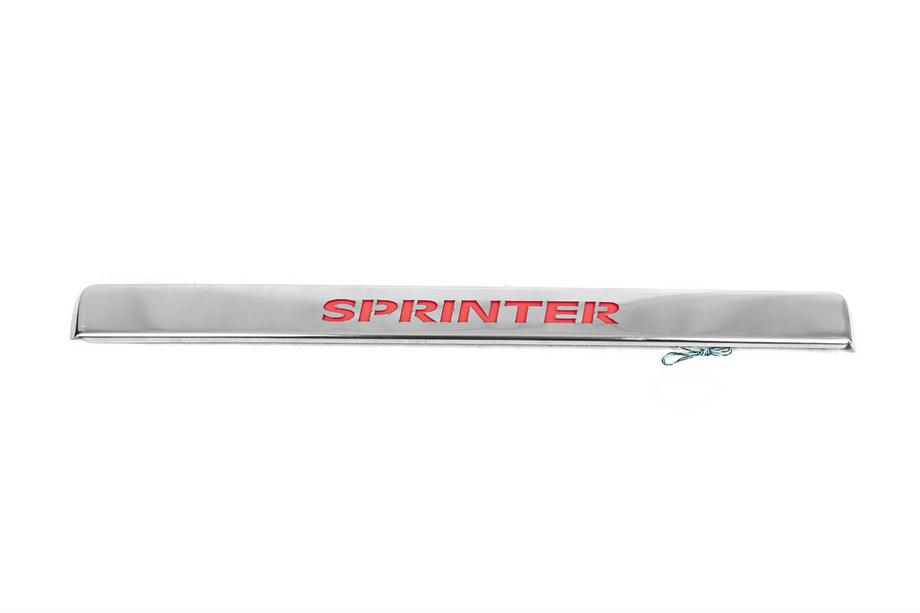 Mercedes Sprinter W906 2006–2018 Stainless steel trim above license plate with light Photo 2