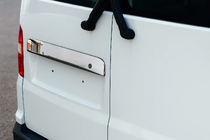 Volkswagen T5 Multivan 2003–2010 Stainless steel trim above license plate for rear swing doors Carmos - Turkish Stainless Steel photo 1
