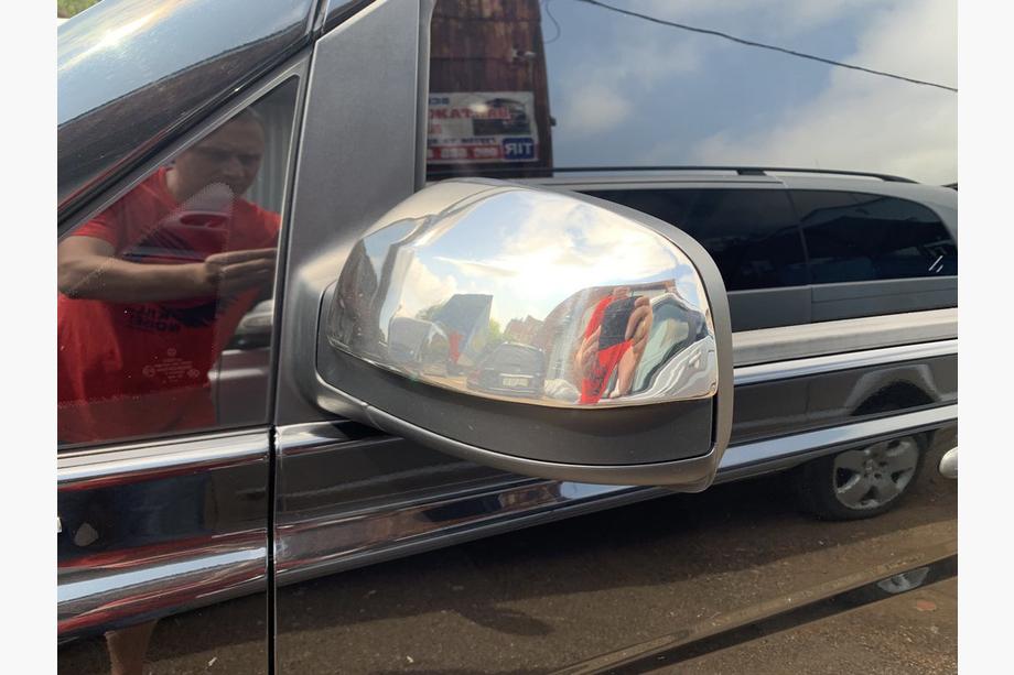 Mercedes Vito W639 2004-2014 Chrome Mirror Covers Vito 2010-2015 (2 pcs) OmsaLine - Italian Stainless Steel Photo 8