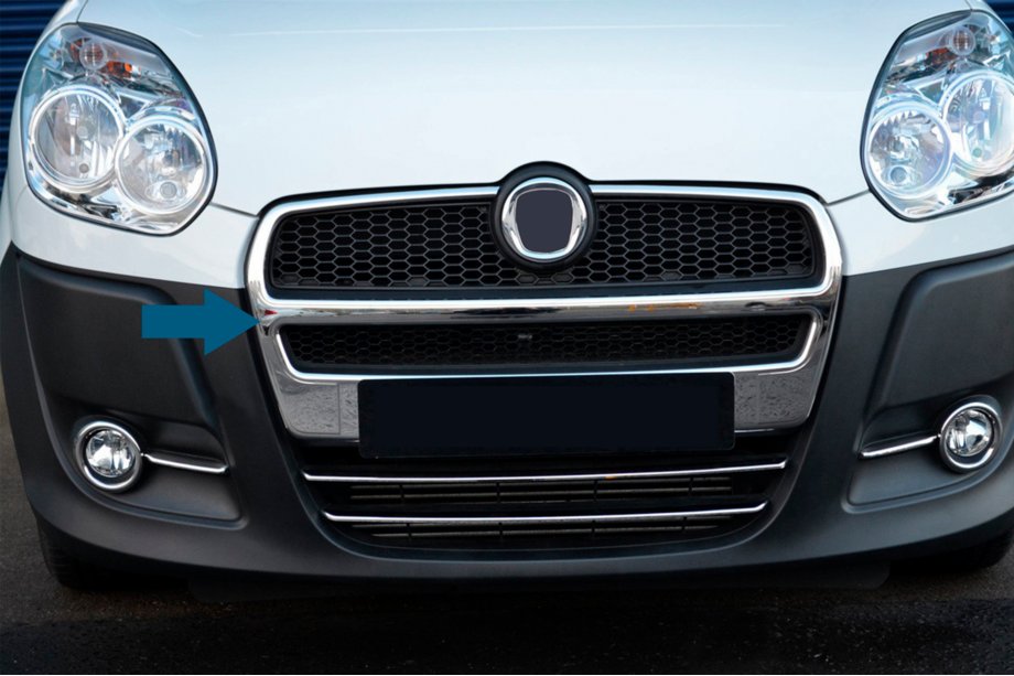 Fiat Doblo II 2010-2022 Grille Covers (2010-2015, Full, Stainless Steel) Carmos - Turkish Stainless Steel Photo 3